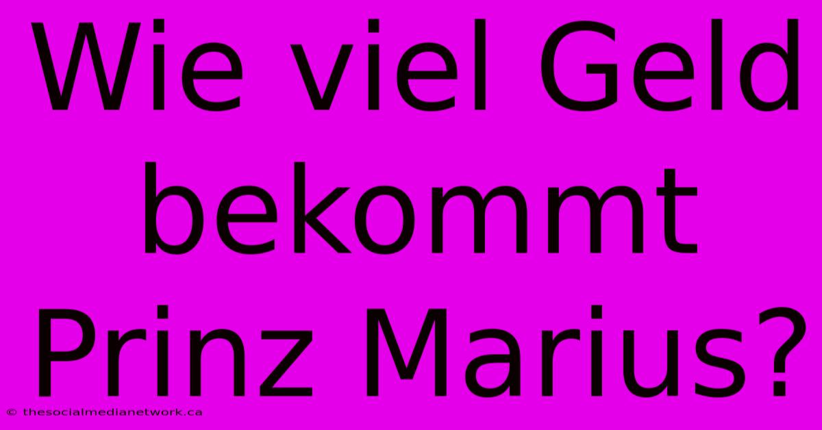 Wie Viel Geld Bekommt Prinz Marius?