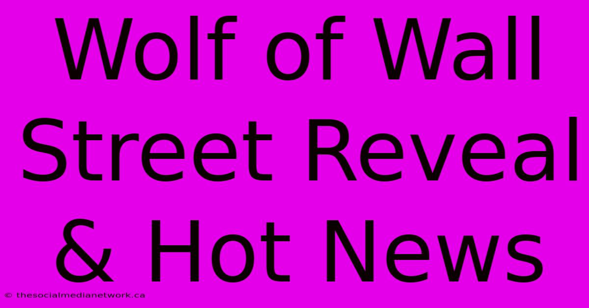 Wolf Of Wall Street Reveal & Hot News