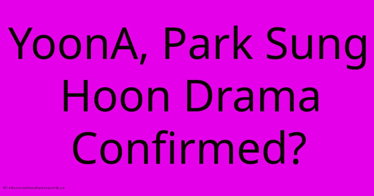 YoonA, Park Sung Hoon Drama Confirmed?