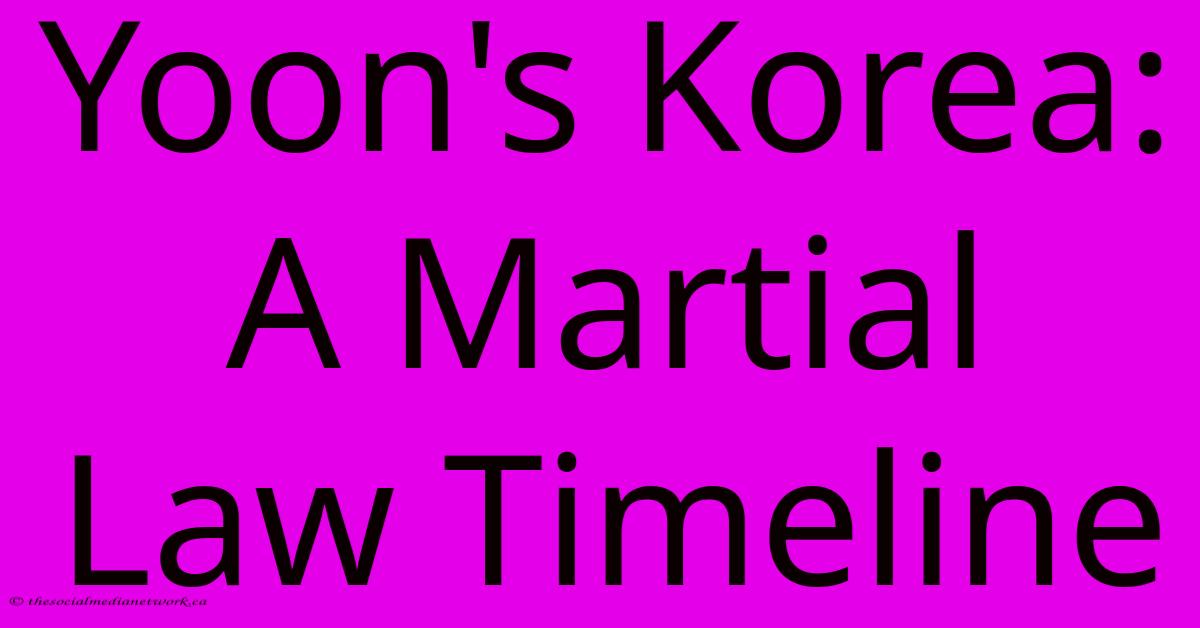 Yoon's Korea: A Martial Law Timeline